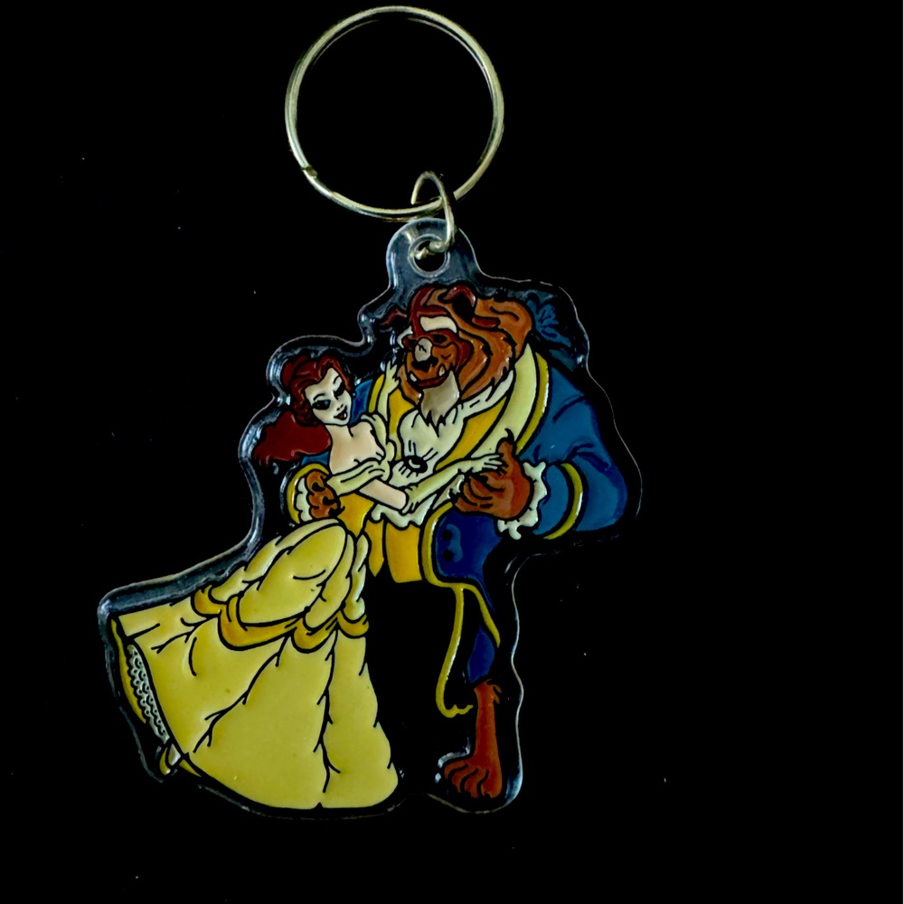 Rare Vintage Beauty & The Beast Keychain - Disney Brabo Group -Made in St Lucia